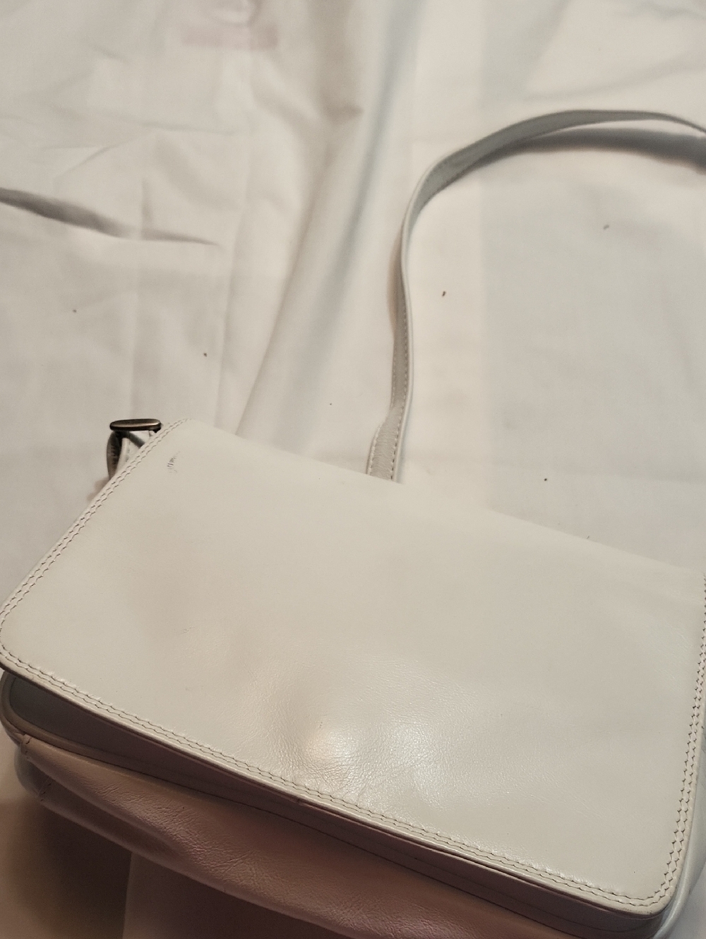 White leather bag